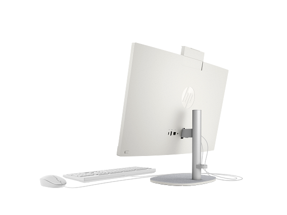 23C1-INTEL OPP HP 24 inch All-in-One Desktop PC 24 ShellWhite T NT HAS CaptainCrunchWired CoreSet RearLeft CamUp WhiteBG