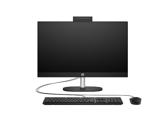 23C1-INTEL OPP HP 24 inch All-in-One Desktop PC JetBlack T NT Fixed CaptainCrunchWired CoreSet Front CamUp GreyBG