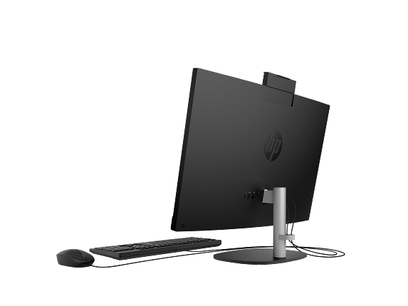 23C1-INTEL OPP HP 24 inch All-in-One Desktop PC JetBlack T NT Fixed CaptainCrunchWired CoreSet RearLeft CamUp GreyBG