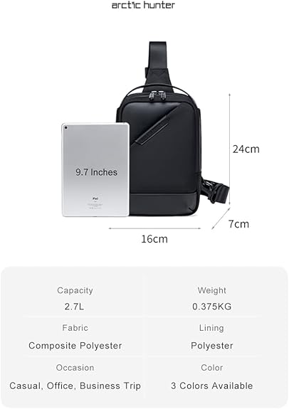 ARCTIC-HUNTER -XB00693 TMS Chest Waterproof Anti-Theft Crossbody Sling Bag, BLUE