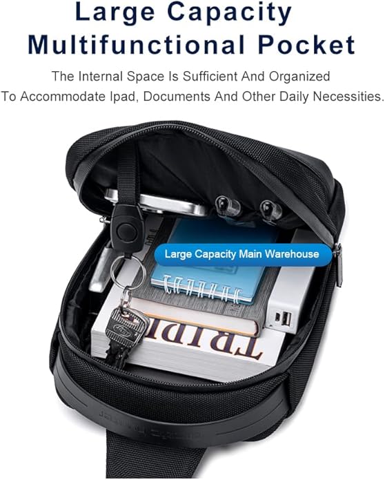 ARCTIC-HUNTER -XB00693 TMS Chest Waterproof Anti-Theft Crossbody Sling Bag, BLUE