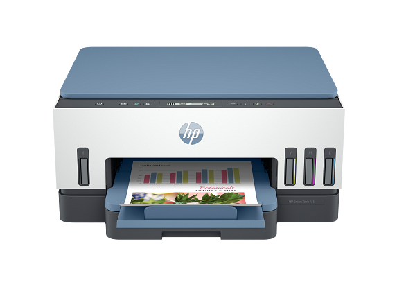 HP Smart Tank 725 All-in-one Dark Surf Blue Coreset FrontOutput