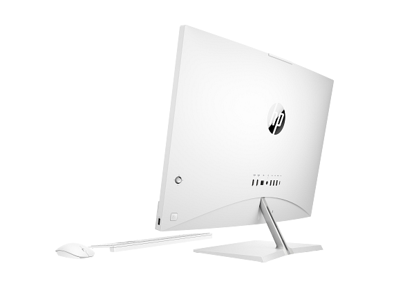 22C1 Intel HP Pavilion 27 inch All-in-One Desktop PC - SnowflakeWhite WirelessKBM CoreSet Rearleft NoCharging