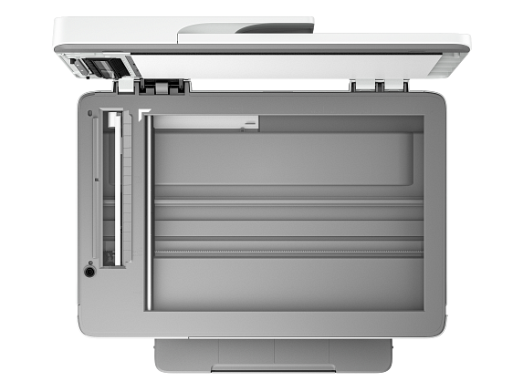 HP OfficeJet Pro Wide Format 9730 Cement Catalog White BG TopScannerOpen