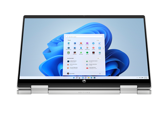 22C1 Intel HP Pavilion x360 14 inch 2-in-1 Laptop PC Natural Silver CoreSet_Stand