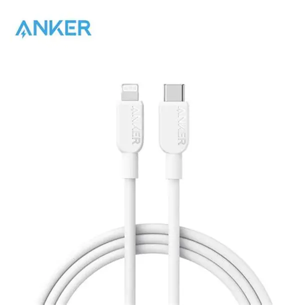 Anker A81A1P21 USB-C to Lightning Cable – 60W Power Delivery Fast Charging & Data Sync Cable, MFi Certified for iPhone and iPad – 1.8m, White