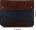 MegaGear Genuine Leather and Fleece MacBook Bag Laptop Sleeve for 13 - 13.3 inch (Brown x Grey) 