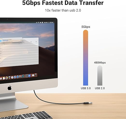 UGREEN 10373 USB 3.0 Extenstion Male Cable 2m (Black)