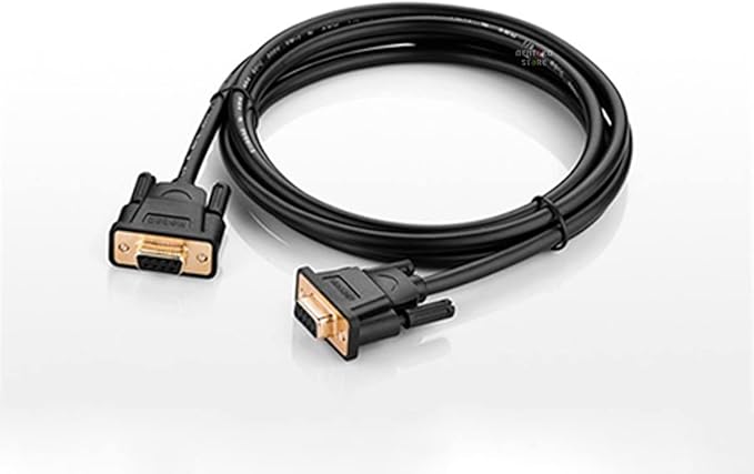 UGREEN RS232 DB9 Female to Female Adapter Cable – Model 20149 – 1.5 Meter Serial Extension Cord (Black)