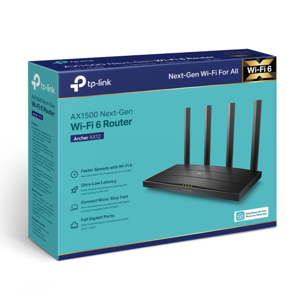 TP-Link Archer AX12 WiFi 6 Router AX1500 1xGb WAN