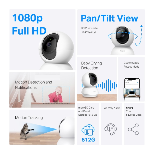 TP-Link Tapo-C200 Pan/Tilt Home Security Wi-Fi Camera