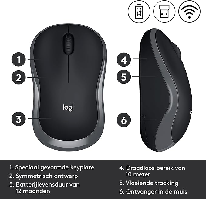 Logitech®  Wireless Mouse M185 Gray -MO698