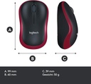 Logitech® Wireless Mouse M185 Red -MO708