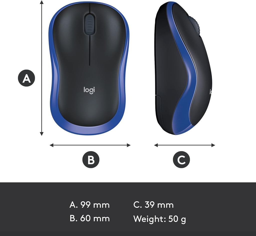 Logitech Wireless Mouse M185 Blue PN-MO718
