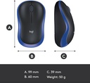 Logitech Wireless Mouse M185 Blue PN-MO718