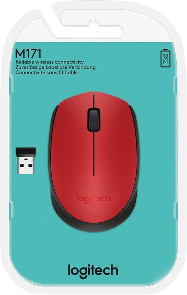 Logitech Wireless Mouse M171 Red PN-MO688