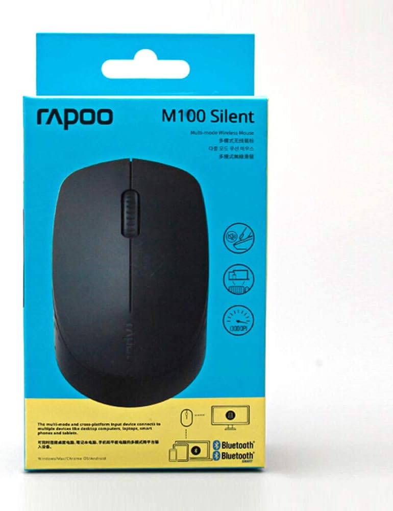 RAPOO M100G SILENT SWITCH 1300 DPI MULTI-MODE BLUETOOTH/ WIRELESS OPTICAL MOUSE - DARK GREY 