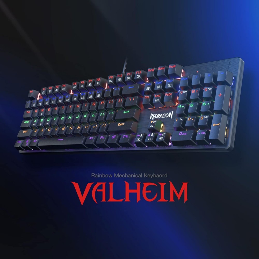 REDRAGON GAMING KB - VALHEIM RAINBOW ELITE - K608E -BLUE