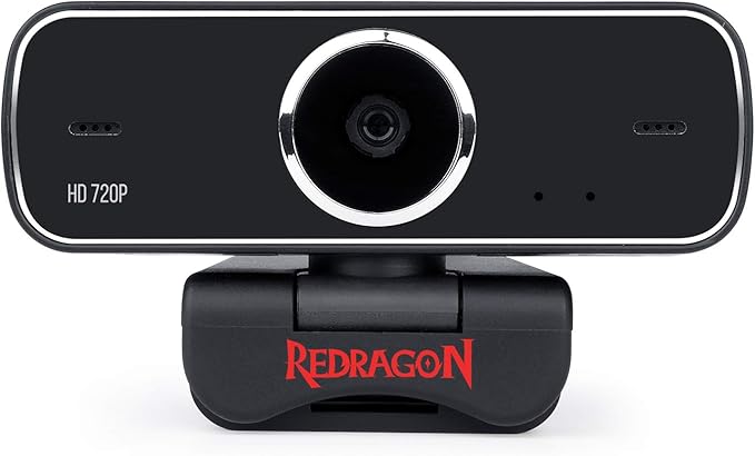Redragon GW600 720P Webcam with Built-in Dual Microphone 360-Degree Rotation