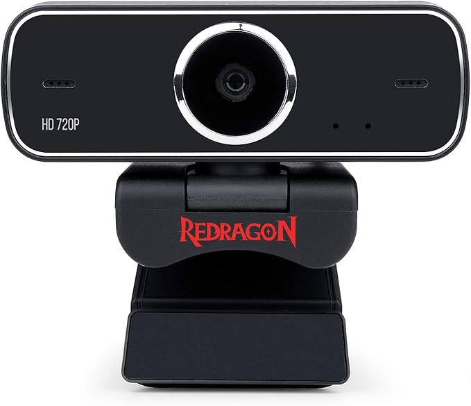 Redragon GW600 720P Webcam with Built-in Dual Microphone 360-Degree Rotation