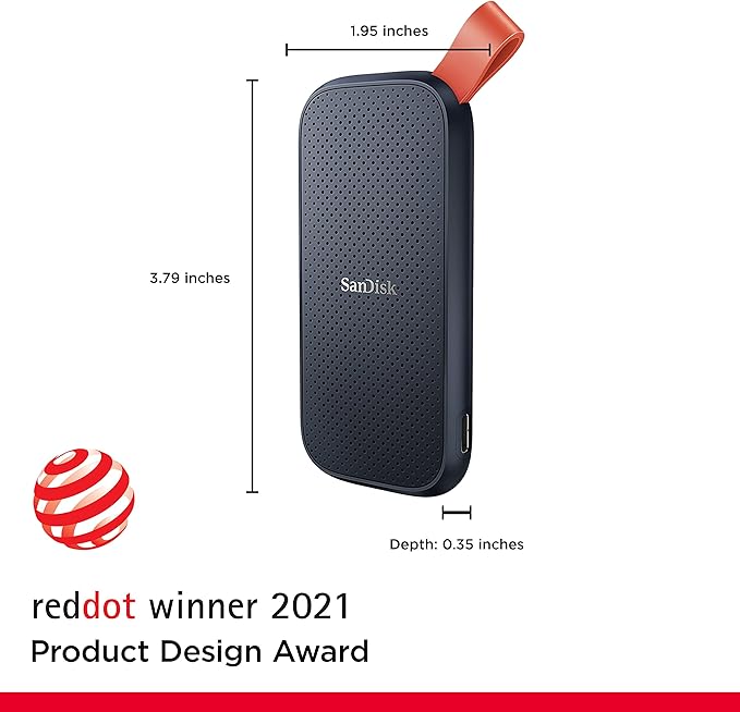 SanDisk Portable SSD 1TB - Up to 800MB/s, USB-C, USB 3.2 Gen 2 - SDSSDE30-1T00-G26