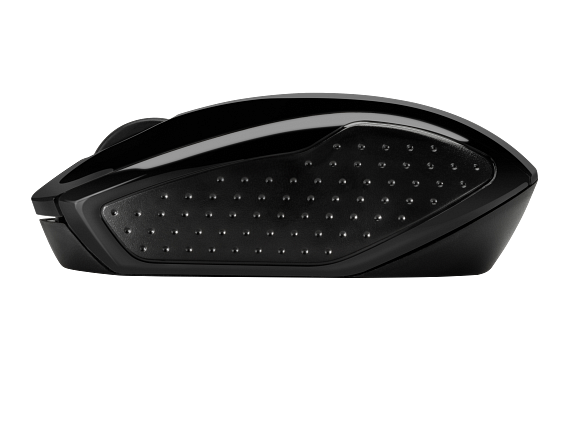HP 200 Black Wireless Mouse, Left facing Profile
