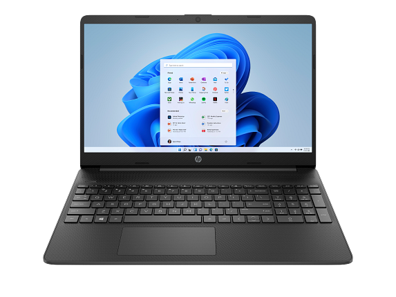 21C1 HP 15.6 inch Laptop PC DF JetBlack T HDcam nonODD nonFPR Win11 CoreSet Front