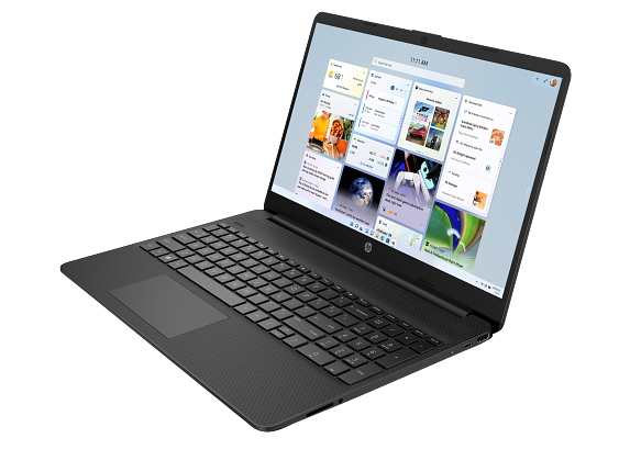 21C1 HP 15.6 inch Laptop PC DF JetBlack FrontLeft