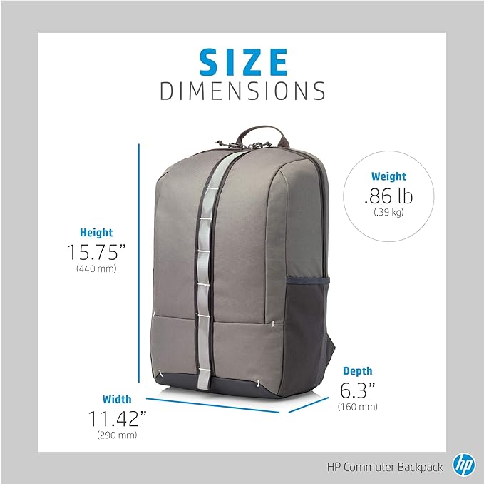 HP Commuter Laptop Backpack 15.6" 5EE94AA - Grey