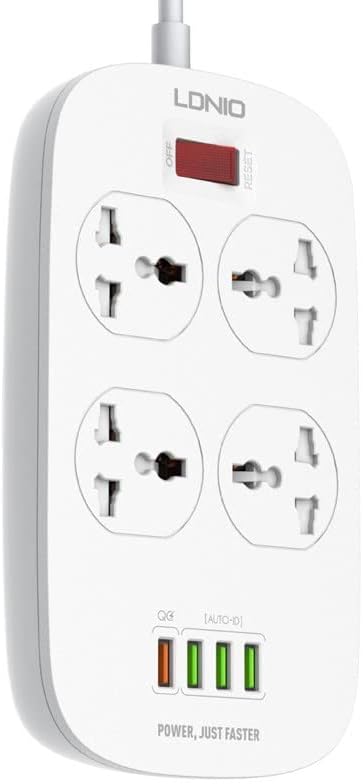 LDNIO 4 POWER SOCKET+4USB-SC4407