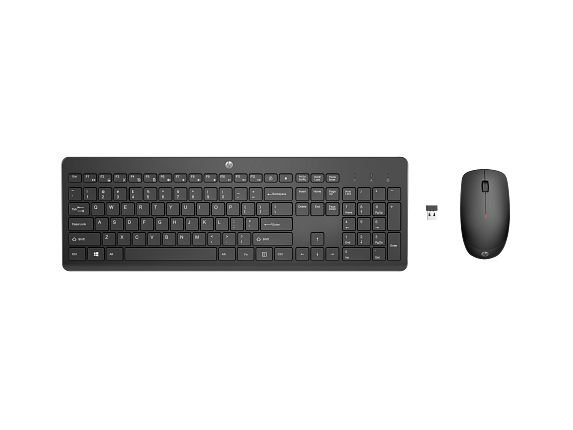 20C2 - HP 230 Wireless Mouse & Keyboard Combo Wireless Mouse, Keyboard, Combo, JetBlack Packaging, TopDown