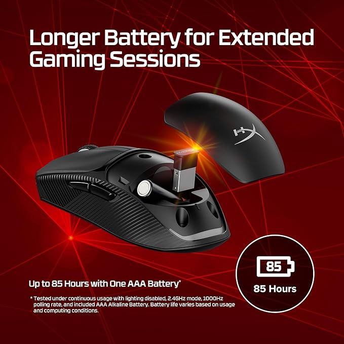 HyperX Pulsefire Fuse Wireless Gaming Mouse (Black) 