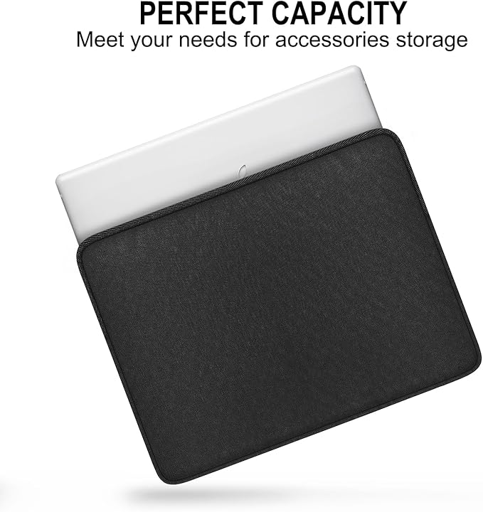 Crosstown Sleeve with Woolenex for 11" iPad/Tablet - Black | Magnetic Closure | Vertical Orientation 