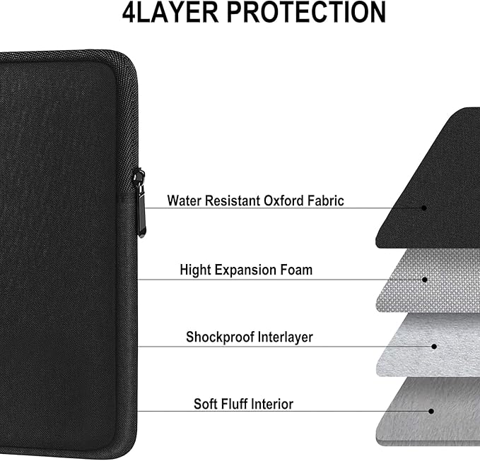 Crosstown Sleeve with Woolenex for 11" iPad/Tablet - Black | Magnetic Closure | Vertical Orientation 