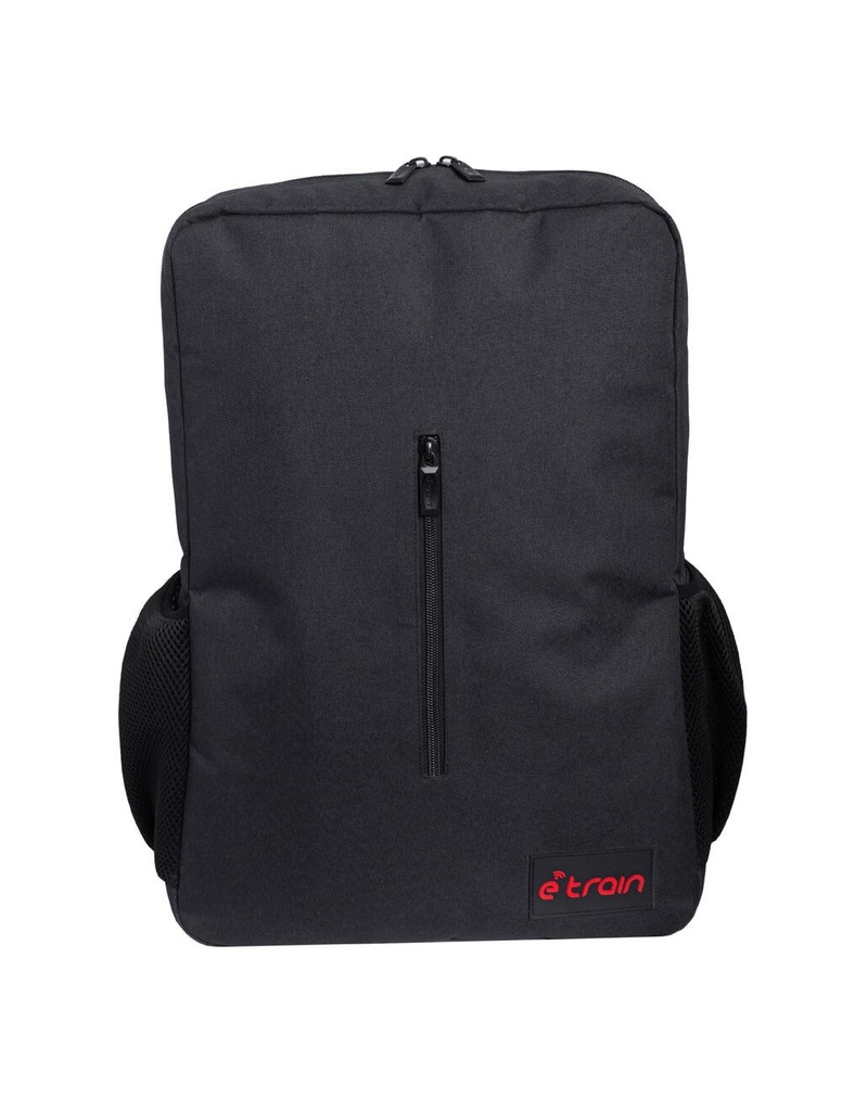 Etrain Laptop Backpack fit up to 15.6” Laptops High Quality Nylon 
Material Small zipper pocket on thEFront Two side Pockets Black-BG90B