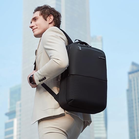 Arctic Hunter Slim Laptop Backpack – Stylish Premium Lightweight Business 16L Laptop 15.6-inch Laptop – Water Resistant Backpack for Men Women – Daily Office College Commuting – B00681- Black