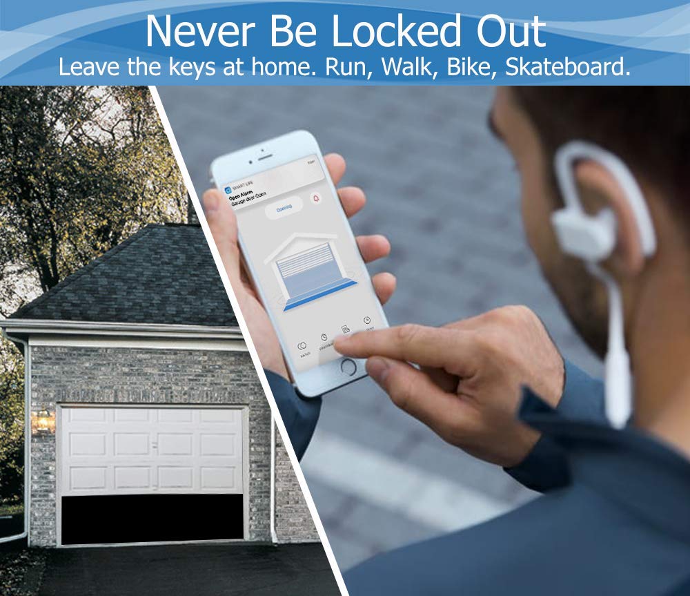 eKyro Smart Garage Door Opener - Universal WiFi Remote Controller Compatible with Alexa, Google Home, iPhone, Siri, Android, Door Left Open Alert, Door Security Systems