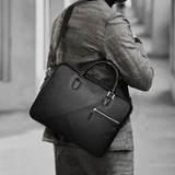 Zento Bermuda Black Vegan Leather Bag – Unisex Stylish Handheld & Shoulder Tote for Daily and Travel Use