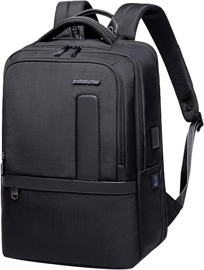 Arctic Hunter B00490 Laptop Backpack – Slim Business Travel Backpack for Laptop & Accessories – Water-Resistant Design – Black
