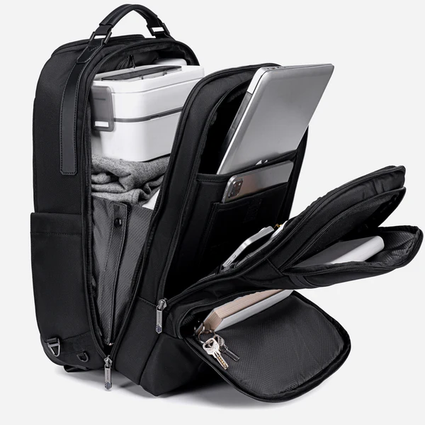 Arctic Hunter LG00656 Rolling Laptop Backpack – Wheeled Business Travel Laptop Trolley Backpack – Durable Carry-on Laptop Bag – Black