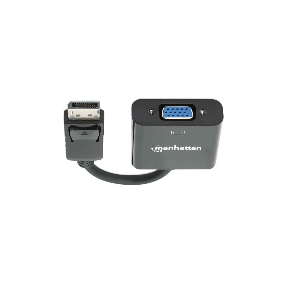 Manhattan 394772 Display Port to VGA Female Converter with 3.5mm audio - Black