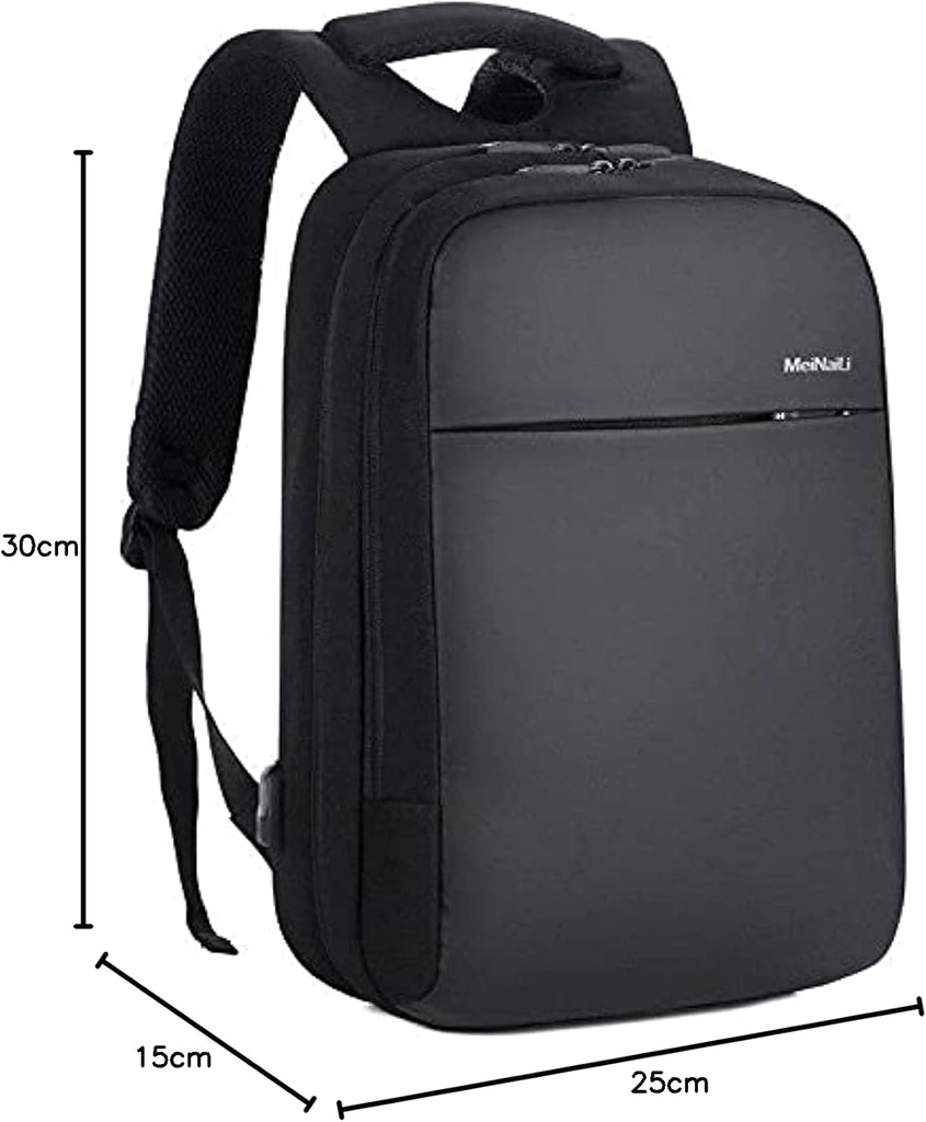 Meinaili 1802-15.6-Inch Waterproof Laptop Backpack With Usb Charging Port-Black.