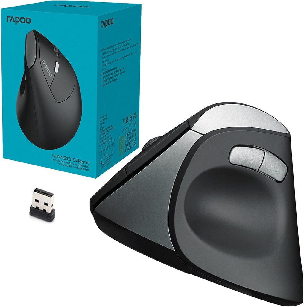 Rapoo MOUSE  VERTICAL MV20 SILENT BLACK 
