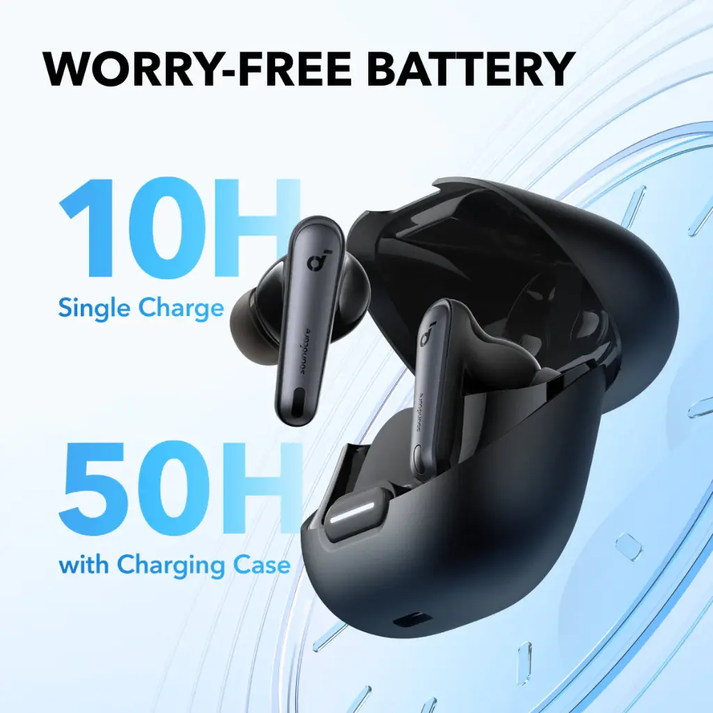 Anker Soundcore Liberty 4 NC True Wireless Earbuds (5030146) – Bluetooth Noise Cancelling In-Ear Headphones with Hi-Res Sound, Adaptive ANC, 50H Playtime, Wireless Charging, and IPX4 Water Resistance – Black