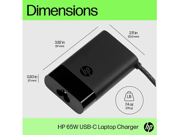 HP 65W USB-C Laptop Power Adapter – Model 917677-003 – Original Type-C Charger for HP Notebooks