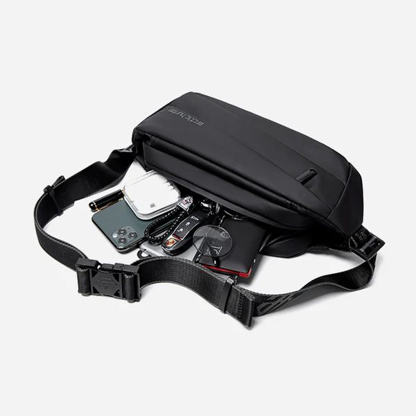 Arctic Hunter YB00029 Men’s Crossbody Sling Bag – Waterproof Shoulder Bag with USB Charging Port and Multi-Pocket Design – Black
