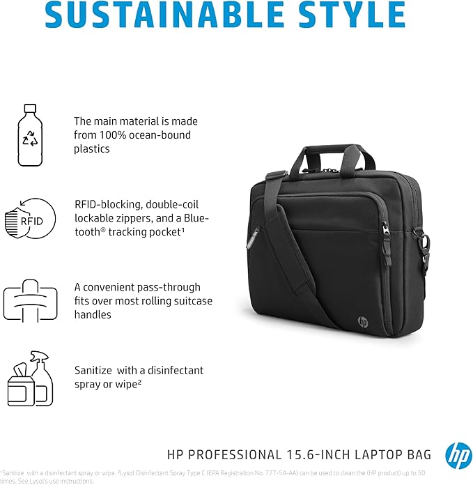 HP Business Carrying Case (Sleeve) for 14.1" Notebook, Document, Accessories - Black - Bump Resistant Interior, Scratch Resistant