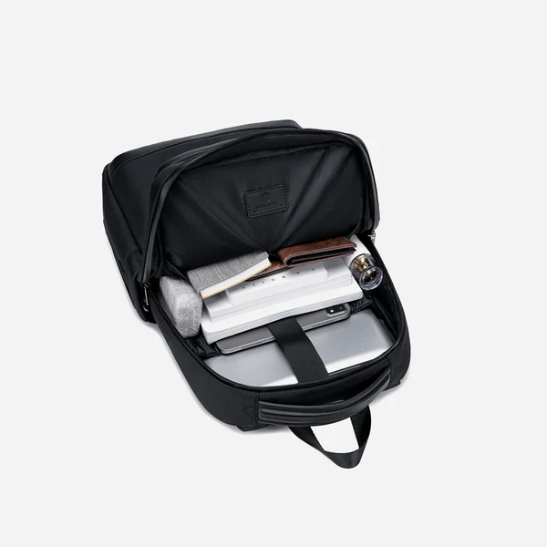 Arctic Hunter- B00671-Black Slim Backpack for Men 16L Compact Office 15.6-inch Laptop Bag 2 Pockets