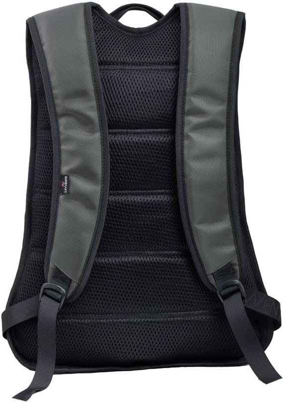 L'avvento Laptop Backpack, Made by High Quality Polyester Foamed Material with L’avvento Zipper Puller fits up to 15.6", Grey with Blue Line