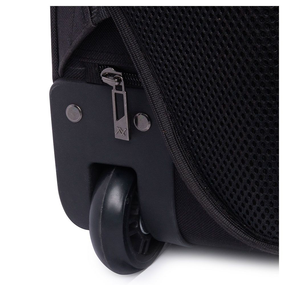 L'avvento Laptop Trolley Backpack Bag Up to 15.6" Laptop , Nylon and PU Material with Multi Pockets and Wheel Cover, And Strasp holder - Black